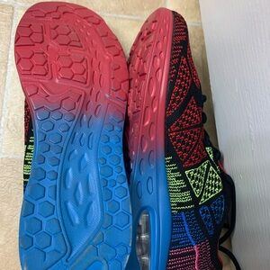 Omega Women's Athletic Shoes - Red, Blue, and Yellow